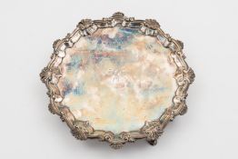 A George III silver circular waiter, mak