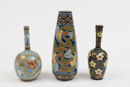 Three Aller Vale (Torquay) pottery vases