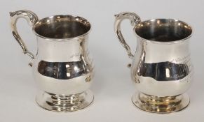 Two George IV provincial silver mugs, ma