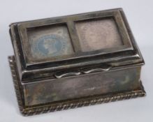 A Victorian silver double stamp box, mak
