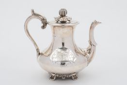 A William IV silver coffee pot, maker RG