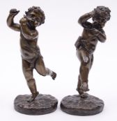 A pair of 19th century bronze dancing pu