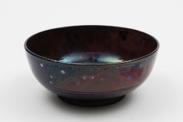 A Bernard Moore flambé glazed bowl: of c