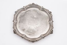 A Victorian silver presentation salver,