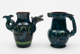 Two Longpark (Torquay) pottery grotesque