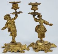 A pair of 19th century ormolu figural ca