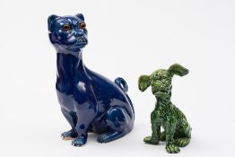 Two Aller Vale (Torquay) pottery dogs: o