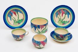 A group of Clarice Cliff Bizarre pottery