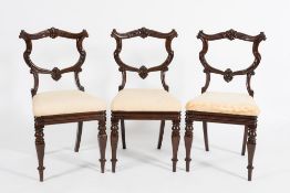 A set of six Victorian carved rosewood d