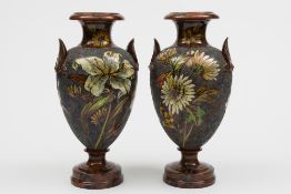 A pair of Watcombe (Torquay) pottery ped