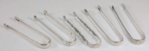 A pair of 19th century silver sugar tong