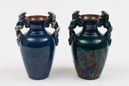 Two Longpark (Torquay) pottery grotesque