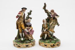 A pair of Continental porcelain groups i