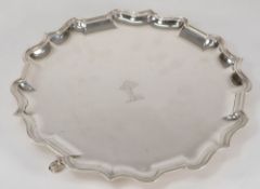 A George V silver salver, maker JH, Lond