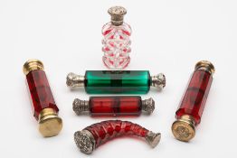 A group of six 19th century coloured gla