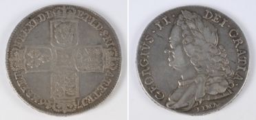 A George II crown, 1746:, Old bust, lima