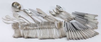 A set of Italian silver table silver, A