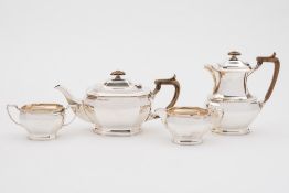 An Elizabeth II silver four-piece tea se