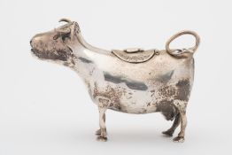 A Dutch silver cow creamer, unmarked: in