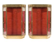 A pair of Continental Art Deco brass wal