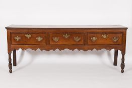 An early 18th Century oak and fruitwood