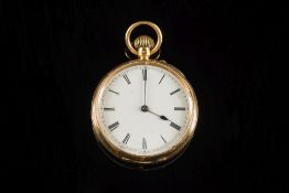 A lady's 18ct gold keyless lever open fa