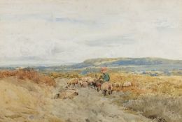 Claude Hayes [1851-1922]-  Shepherd on t