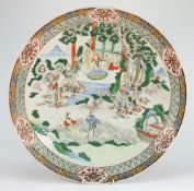 A Chinese famille verte dish: the centre