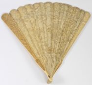 A 19th century Cantonese brise fan: carv