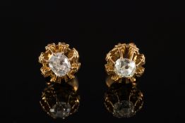 A pair of diamond mounted single-stone s