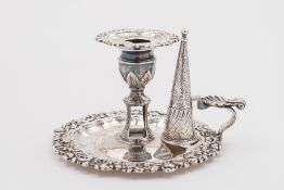 A George IV silver chamberstick, maker R