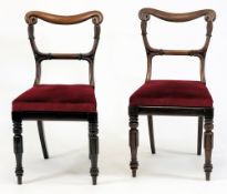 A set of four Victorian carved rosewood