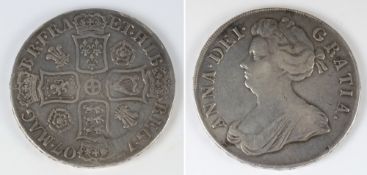 A Queen Anne crown, 1707: second dr. bus