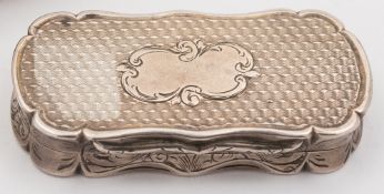 A Victorian silver engine turned vinaigr