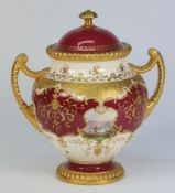 A Coalport porcelain two-handled vase an