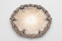 An Edward VII salver, maker John Deakin