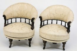 A pair of late Victorian ebonised and gi