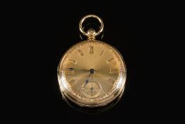 A 18ct multi-colour gold keyless pocket