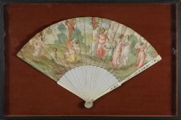 A 19th century fan:, the paper leaf pain