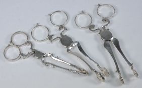 A pair of Georgian silver sugar nips, ma