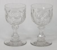 A set of six Georgian-style cut glass ru