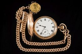 A gentleman's 9ct gold hunter keyless le