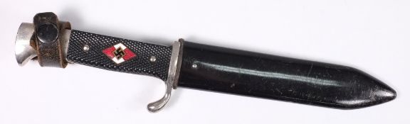 A German HJ knife:, single edged blade,