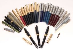 A collection of  various fountain pens,