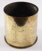 A WWI period German trench art shell cas