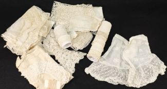 A collection of assorted lace edging's,