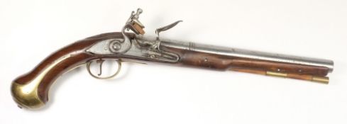 A 19th century Continental flintlock pis