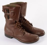 A pair of WWII period brown leather boot