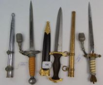 Three German Army and Navy style daggers