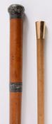 A silver-mounted sword stick, the single